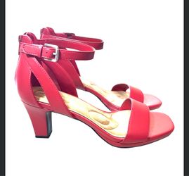 Easy Street Womens Size 12 M Red Ankle Strap Block Heel Sandals New in Box
