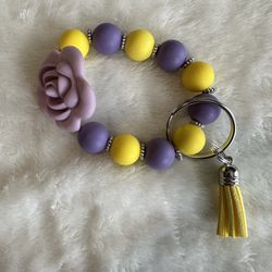Wristlets Keychains Purple Yellow 