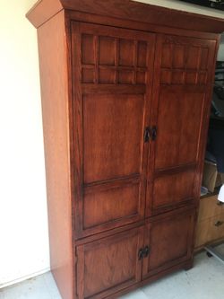 Mission Style TV Cabinet Armoire + 3 pieces