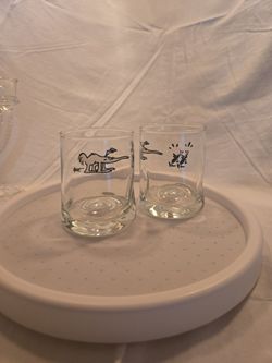 vintage B.C. Comic strip "pinched" rocks glasses featuring characters created by cartoonist Johnny Hart.Production HistoryThese glasses were made in t