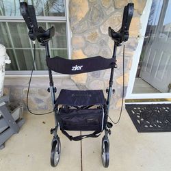 Zler Stand Up Rollator Walker with Adjustable Handles and Storage Bag - Never used