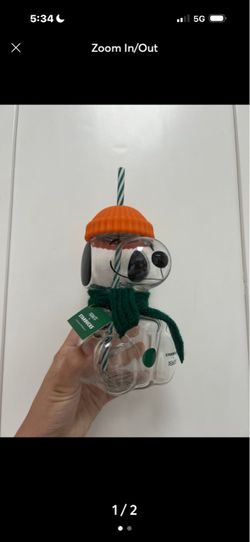 NWT Starbucks x Peanuts • Snoopy Glass Cold Cup (20 oz)