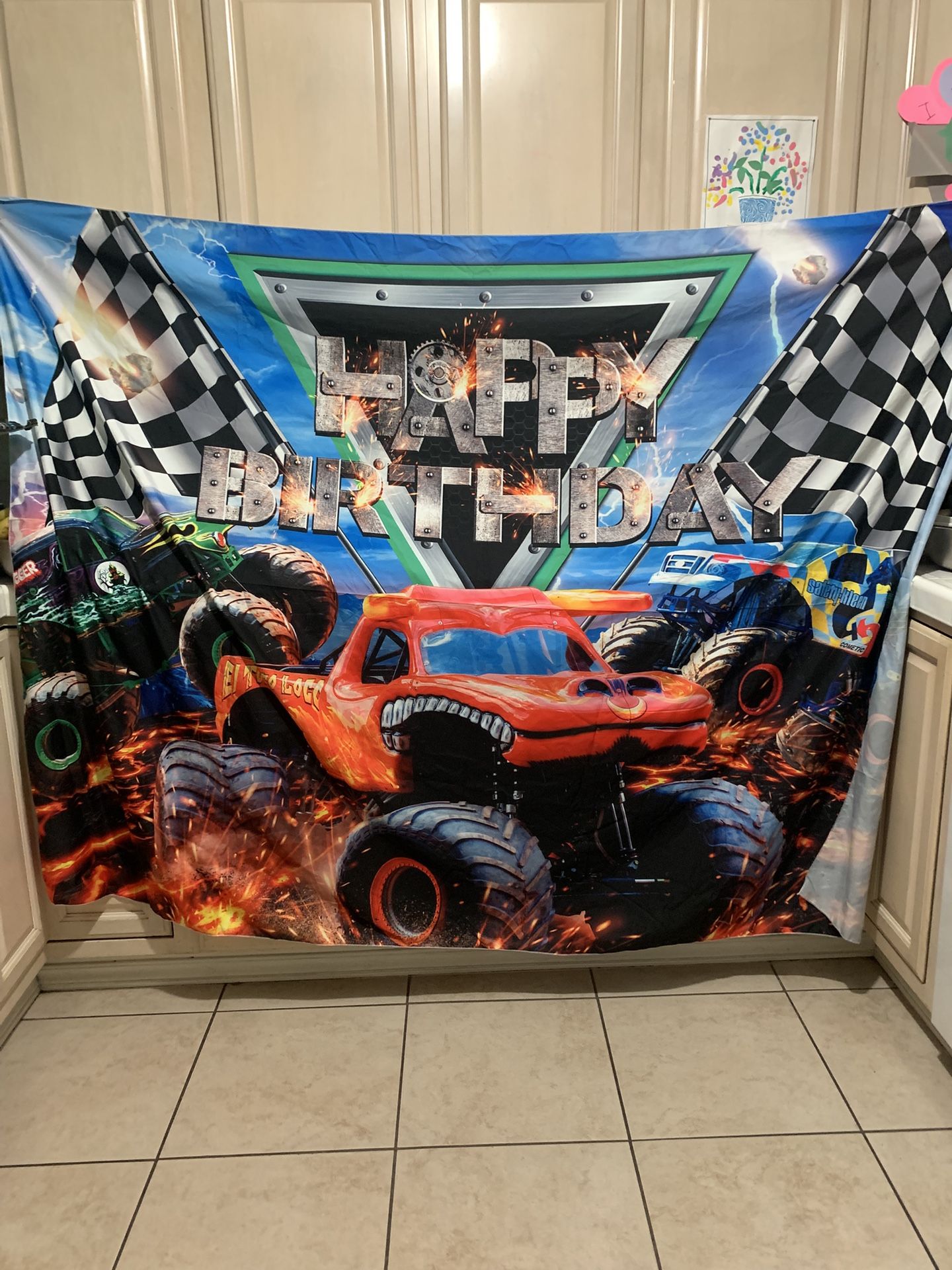 Monster Jam Happy Birthday Banner