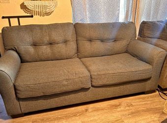 Beautiful grey sofa loveseat couch