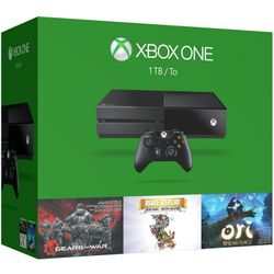 Pre-Owned Xbox One 1TB Console - 3 Games Holiday Bundle Gears of War: Ultimate Edition + Rare Replay

Includes console, power cord, A/V cable and one 