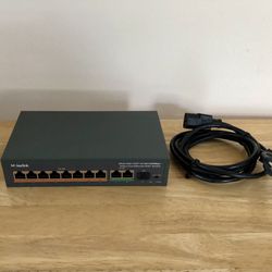 MokerLink 8 Port PoE Switch With 2 Gigabit Uplink