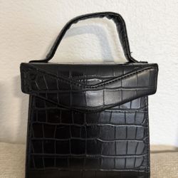Zara Black Faux Crocodile Purse 
