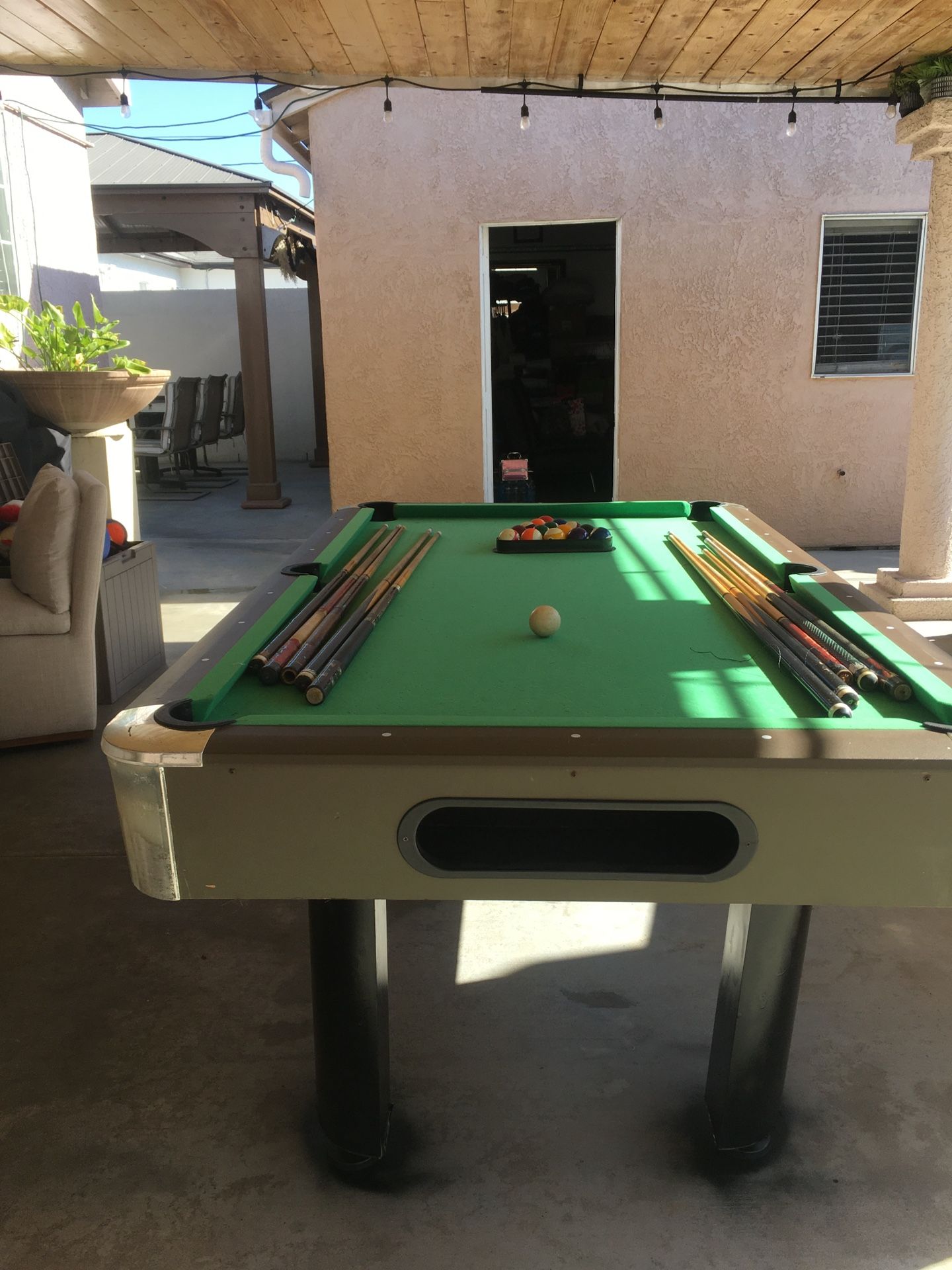 Pool Table With Cues