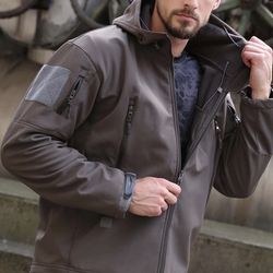 Men’s XL  Lightweight Softshell Jacket Waterproof Military Tactical Jackets Windbreaker Hooded Rain Coat Performance