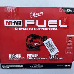 Milwaukee M18 FUEL 18-Volt Lithium-Ion Brushless Cordless Jig Saw Kit With (1) 5.0Ah Battery, Charger and Case