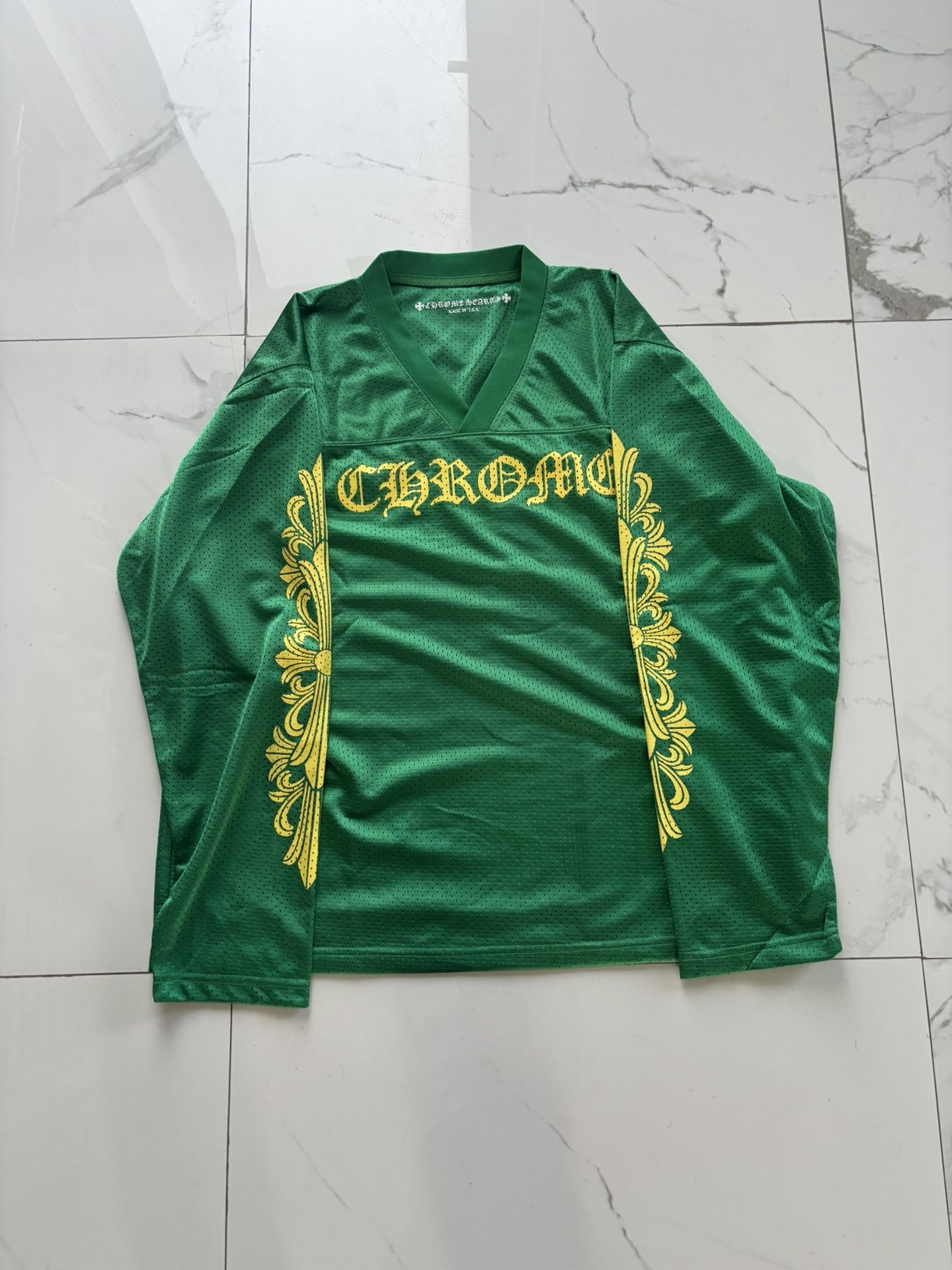 Chrome Hearts green and yellow jersey