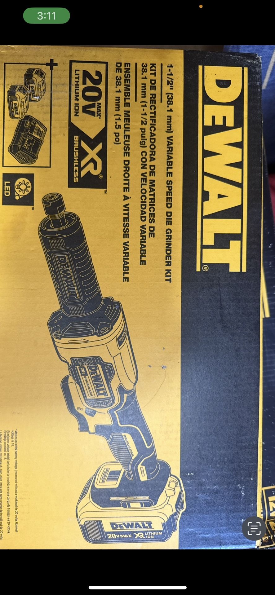DEWALT VARIABLE SPEED DIE GRINDER KIT