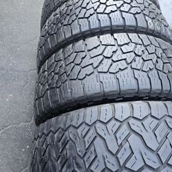 4 used tires Lt295 70r18
3 tires Falken wildpeak at3
1 tire   Nitto Recon 
$280.00 all 4