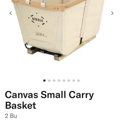 Brand New Steele Canvas 2 Bu Carry Basket – Natural w/ Leather Trim
