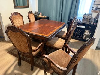 Wooden dining table set for 6