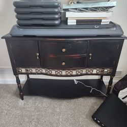 Black and Bronze Side Board Table