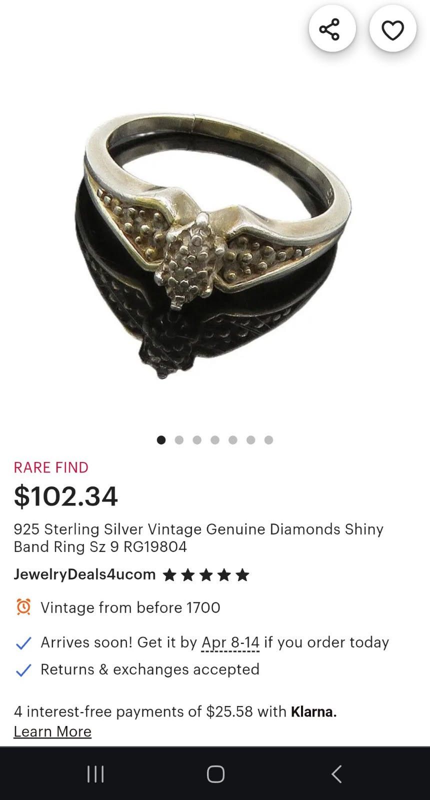 Antique Ss Engagement Ring