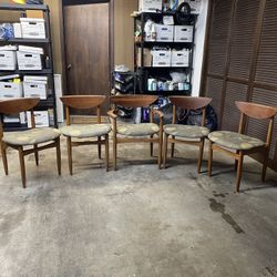 Lane Perception Walnut MCM Dining Chair Set - Project 