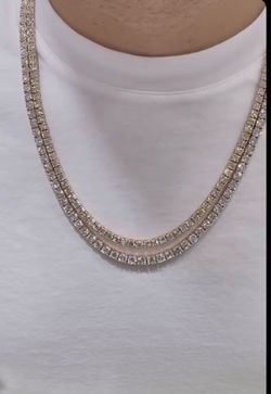 Tennis necklaces 10k yellow gold 🔥1ct  VS1 Diamonds