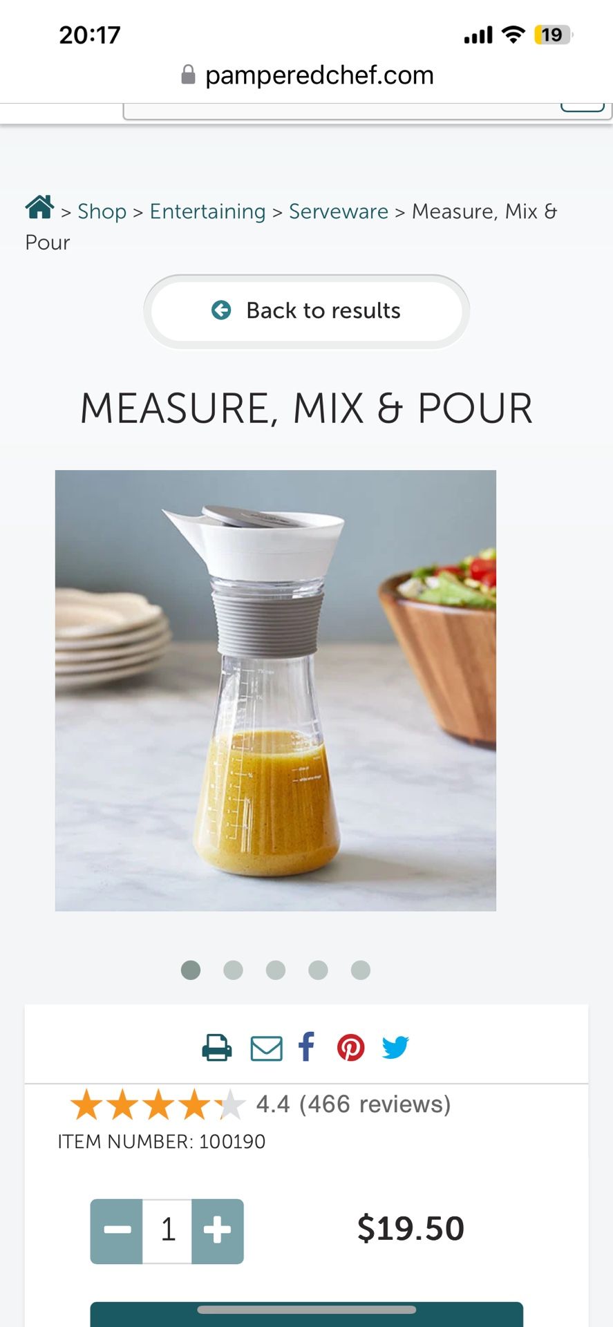 Pampered Chef Measure, Mix and Pour