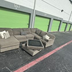 Beautiful Grey Sectional Free Delivery 