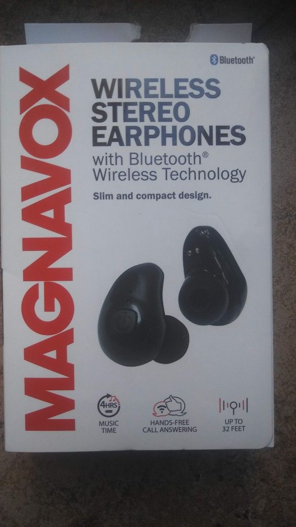 Magnavox wireless stereo earbuds (Color Black, Red and Purple)