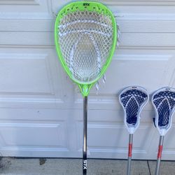 STX lacrosse goalie stick lime green head
