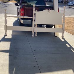 1920’s All Wood Bed In Antique Store White 