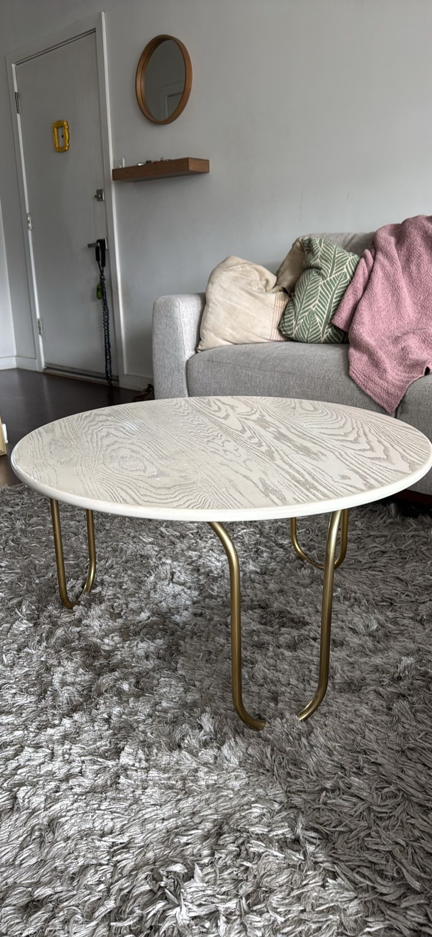 World Market Wood and Gold Coffee Table