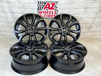 17" Inch Wheels Rims Mercedes Benz C Class E S Black OEM GENUINE Non Staggered