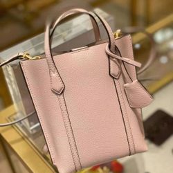 Tory Burch Perry Mini leather Crossbody Tote ~NWT~ Shell Pink
