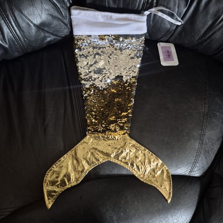 Holiday Mermaid Stocking With Sequin 