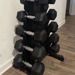 new dumbbell weights with rack 5-25 pounds