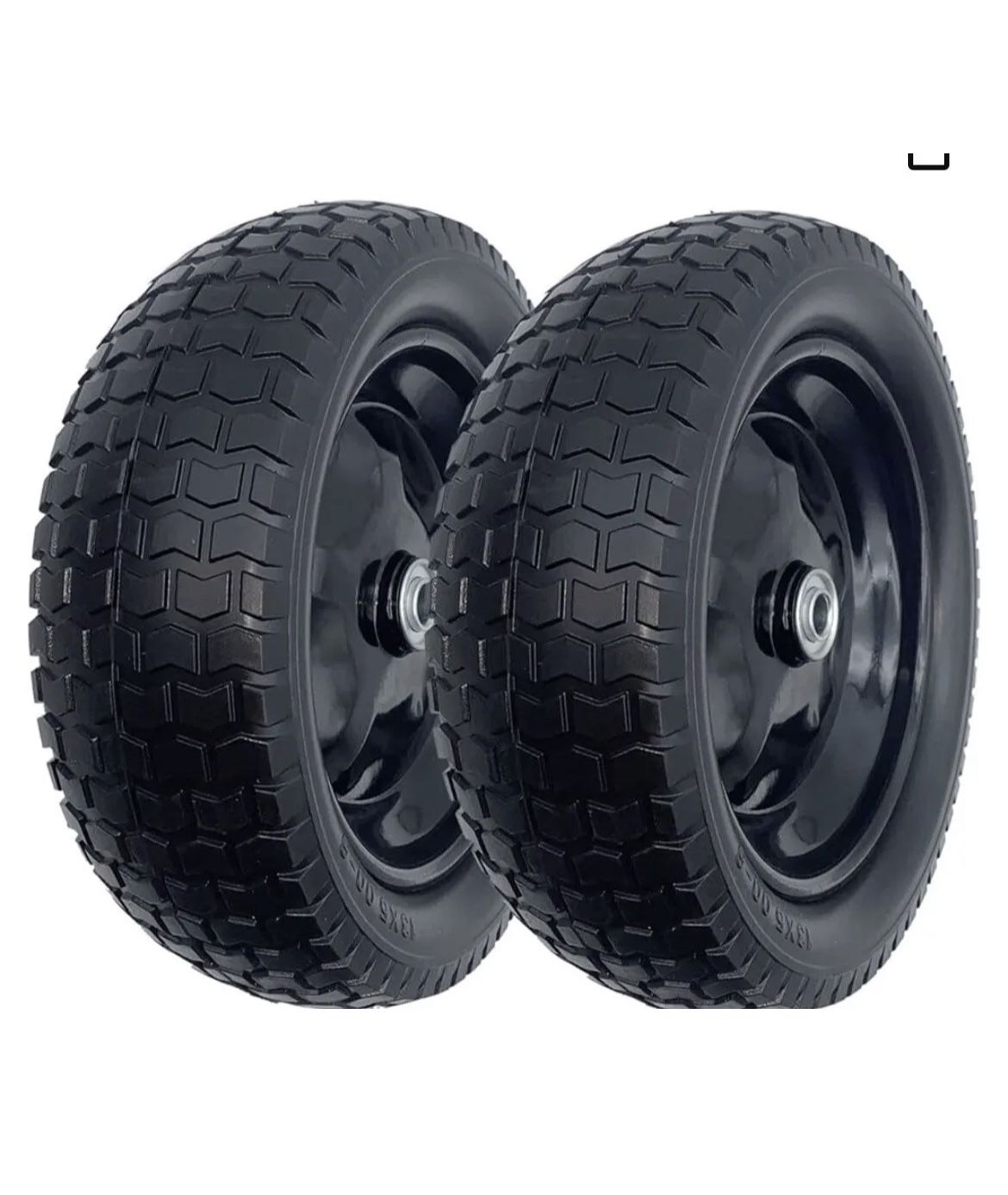 2-Pack Small 13X5.00-6 Flat Free Tire with Rim,2.25" Offset Hub with 5/8" Ball B