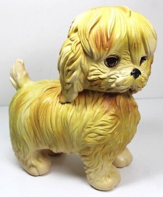Vintage 1964 Edward Mobley Rubber Dog With Open/Close Eyes Squeaky Toy