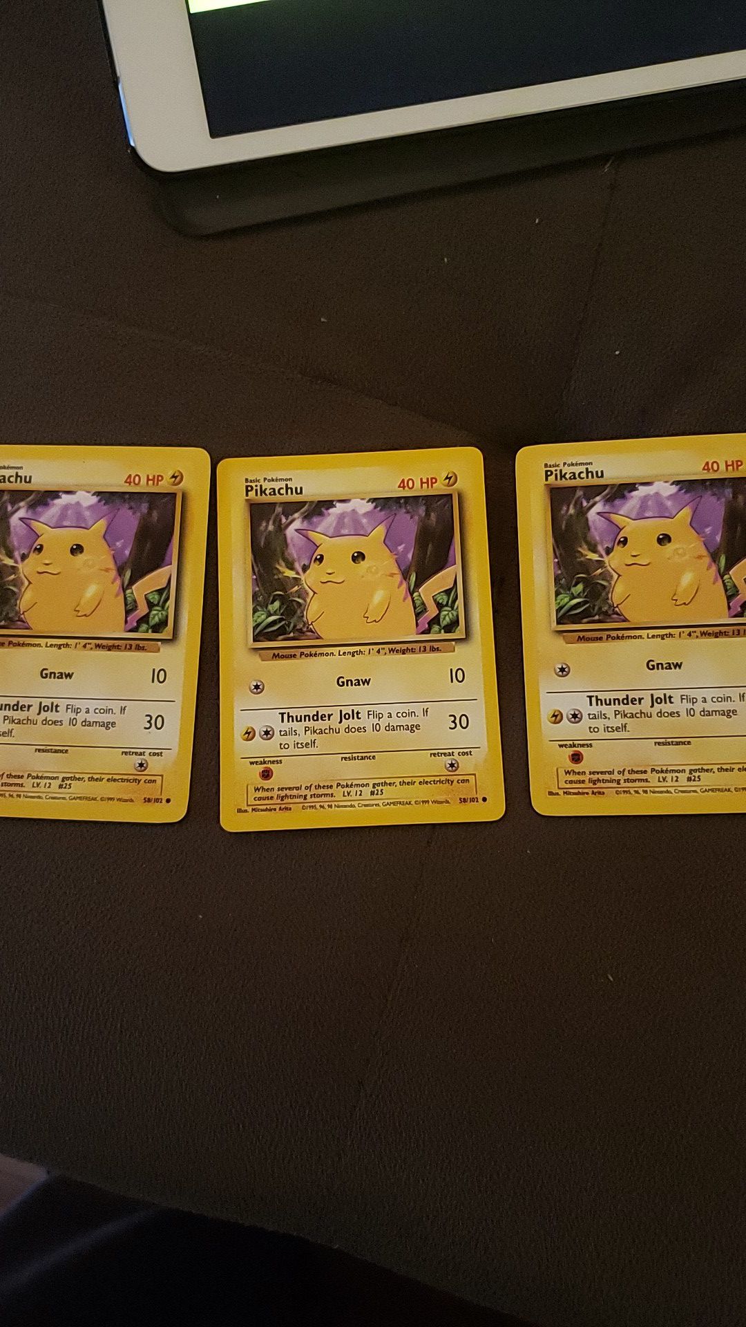 yellow check pikachu base set pokemon