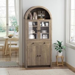 Brand New Rustic Arched Storage Cabinet / Pantry with Drawers