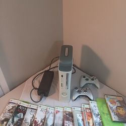 Xbox 360 With 12 Games And 2 Controllers