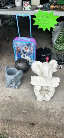 ELEPHANT STATUE AND PLANTER