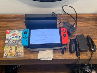 Nintendo Switch OLED Model Bundle – Dock, Travel Case, Pokémon Legends: Arceus & All Accessories