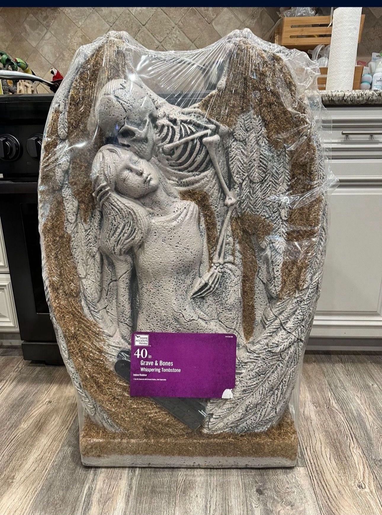 GIANT Heavy Duty Thick Plastic 3 Foot 4 Inch Tall Halloween Tombstone NEW IN PLASTIC WRAP