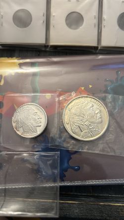 Liberty 1 ounce and a half ounce Indian head silver