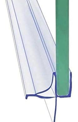 Frameless Shower Door Bottom Seal Shower Sweep with Drip Rail for 1/4" Glass,36" Long, Vinyl, Clear @S2-227