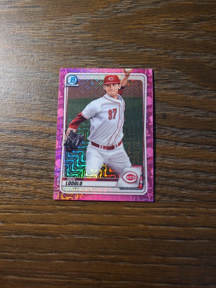 2020 Topps #BCP-39 Nick Lodolo Rookie Card. Pink Mojo. 173/199