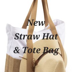 NEW Straw Hat & Tote Bag
