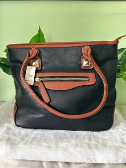 Black and Brown Two-Tone Tote Bag