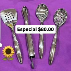Set De 4 Asesorios Para Cosinar Acero Inoxidable $80.00 Especial Princess House Ventas Finales 