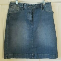 Talbots Stretch Blue Jean Skirt Size: 8P