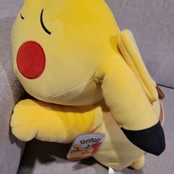 Brand New 18" Pikachu Pokémon Sleeping Large Jumbo Plush Stuffed Animal 