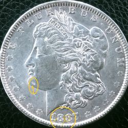 1887 Silver $1 Dollar  Coin With Couple  Errors 